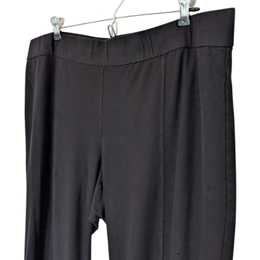 Eileen Fisher Pants Black Stretch Pull On Women XL Straight Leg Minimal - Picture 6 of 11